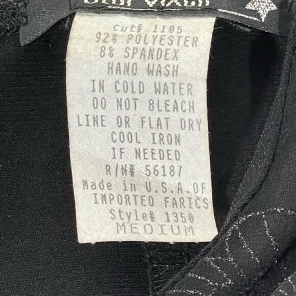 Star Vixen Black Silver Shimmer Flower Retro A Line Dress Size Medium - Picture 8 of 10